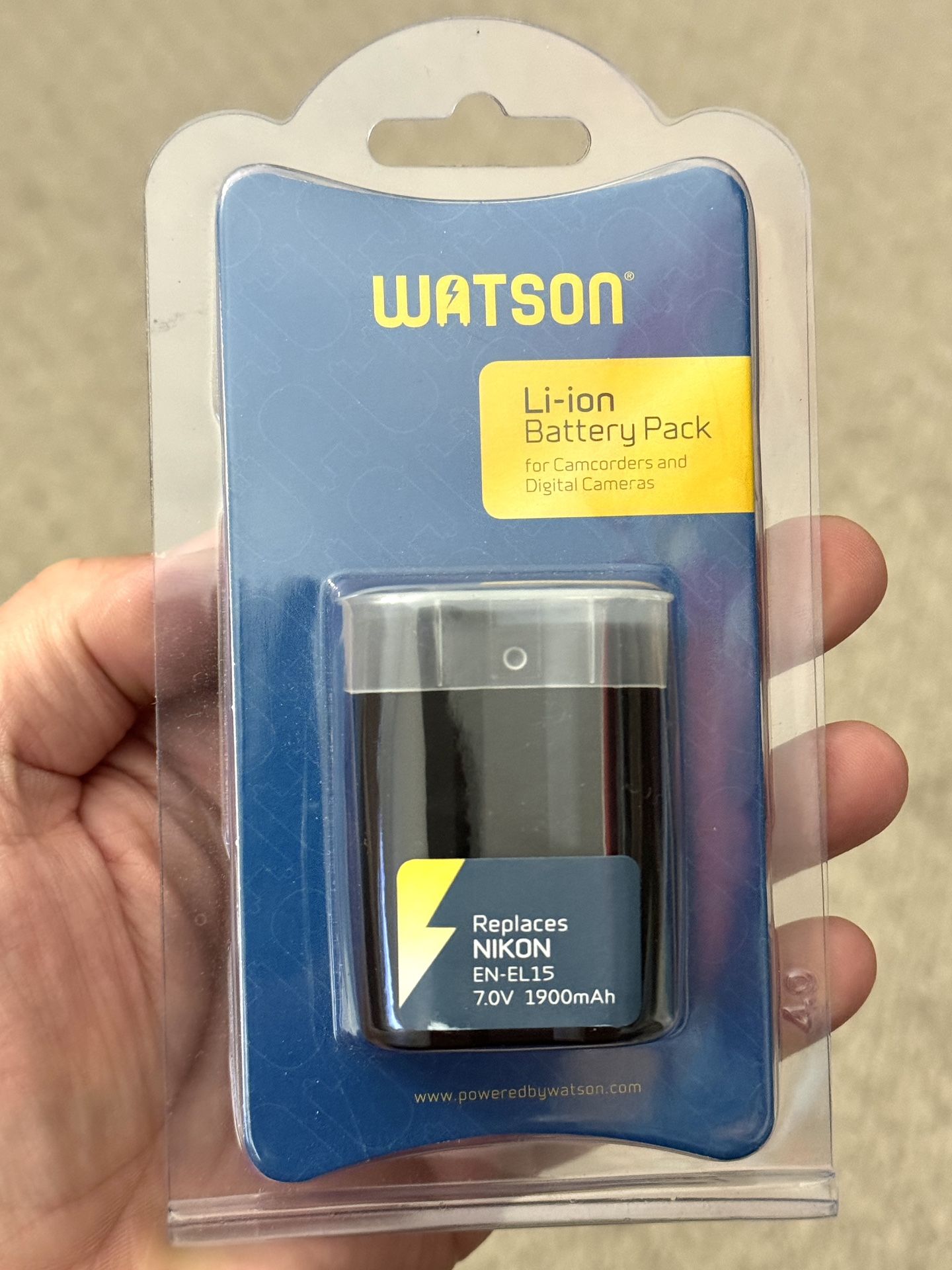 Watson NIKON EN-EL15 Battery (1900mAh, 7.0v) for Nikon Cameras (DSLR/Mirrorless)