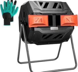 43 Gal. Outdoor Dual Rotating Batch Tumbling Composter New