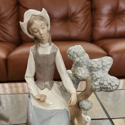 NAO By Lladró Porcelain Figurine - Girl Feeding Geese & Duck