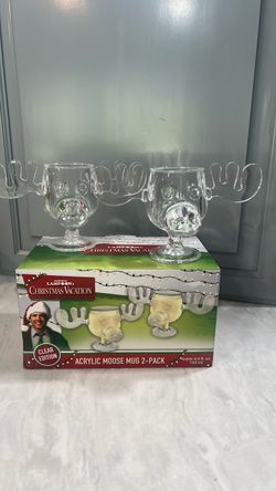 NIB Christmas Vacation Acrylic Moose Cups