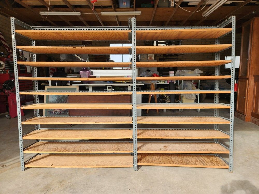 Heavy Duty Steel Shelving Unit for Garage, Storage Shelves, 86" W x 12" D x 61" H