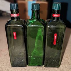 Green LIQUOR BOTTLE D-126 1.75L Set Of 3 Bottles