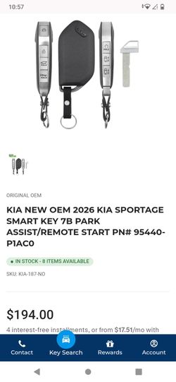 Kia New OEM 2026 Kia Sportage Smart Key 7B Park Assist/Remote Start PN# 95440-P8090