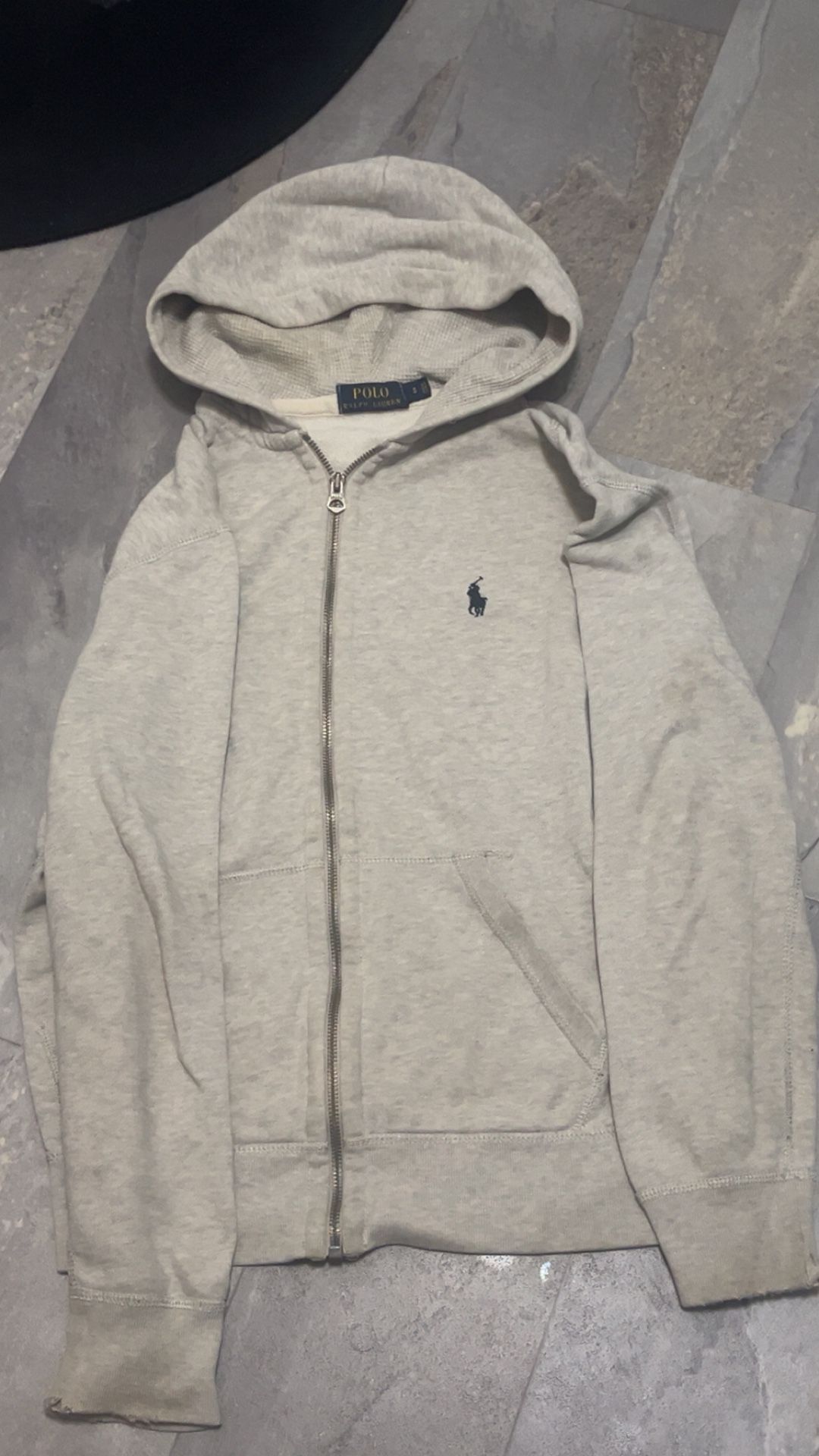 Gray polo ralph lauren zip up hoodie