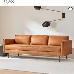 West Elm Axel Leather Sofa 89”