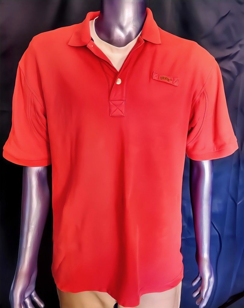 Orvis Polo Shirt Men’s M Salmon Red Fly Fishing Logo 100% Cotton