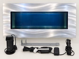 Wall-Mounted Aquarium Complete Setup – 36” Brushed Silver