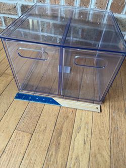 12x12x8.5” 2 drawer plastic storage EUC