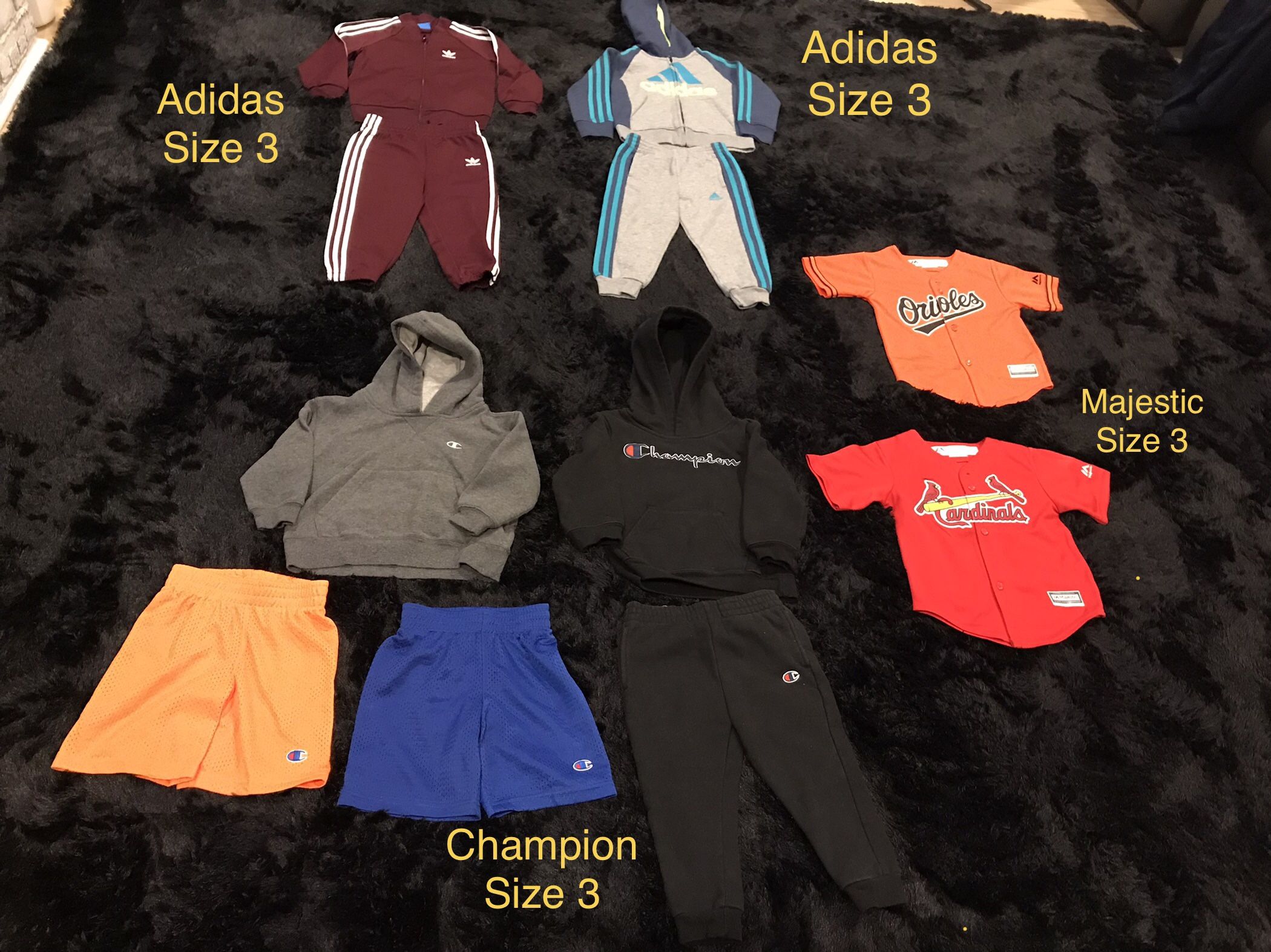 Adidas, Champion, Majestic Jerseys Clothing Size 3's