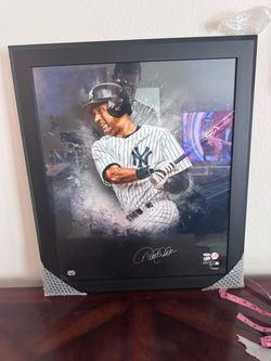 Derek Jeter Signed Yankees Framed In Focus Photo Auto 5/25 Fanatics MLB COA