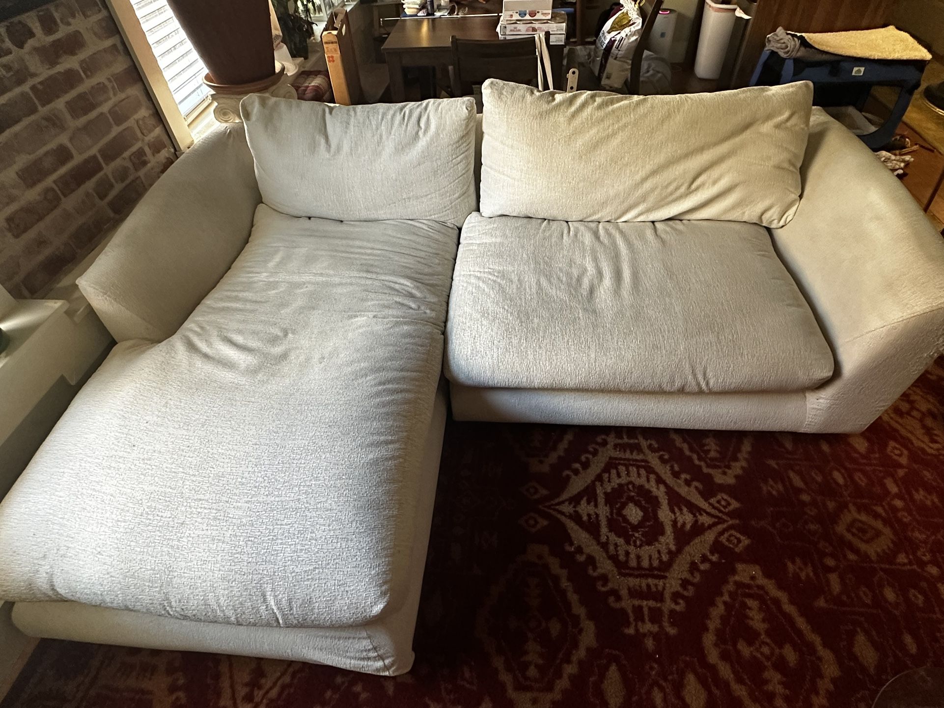Off-White L-Shape Sectional Couch