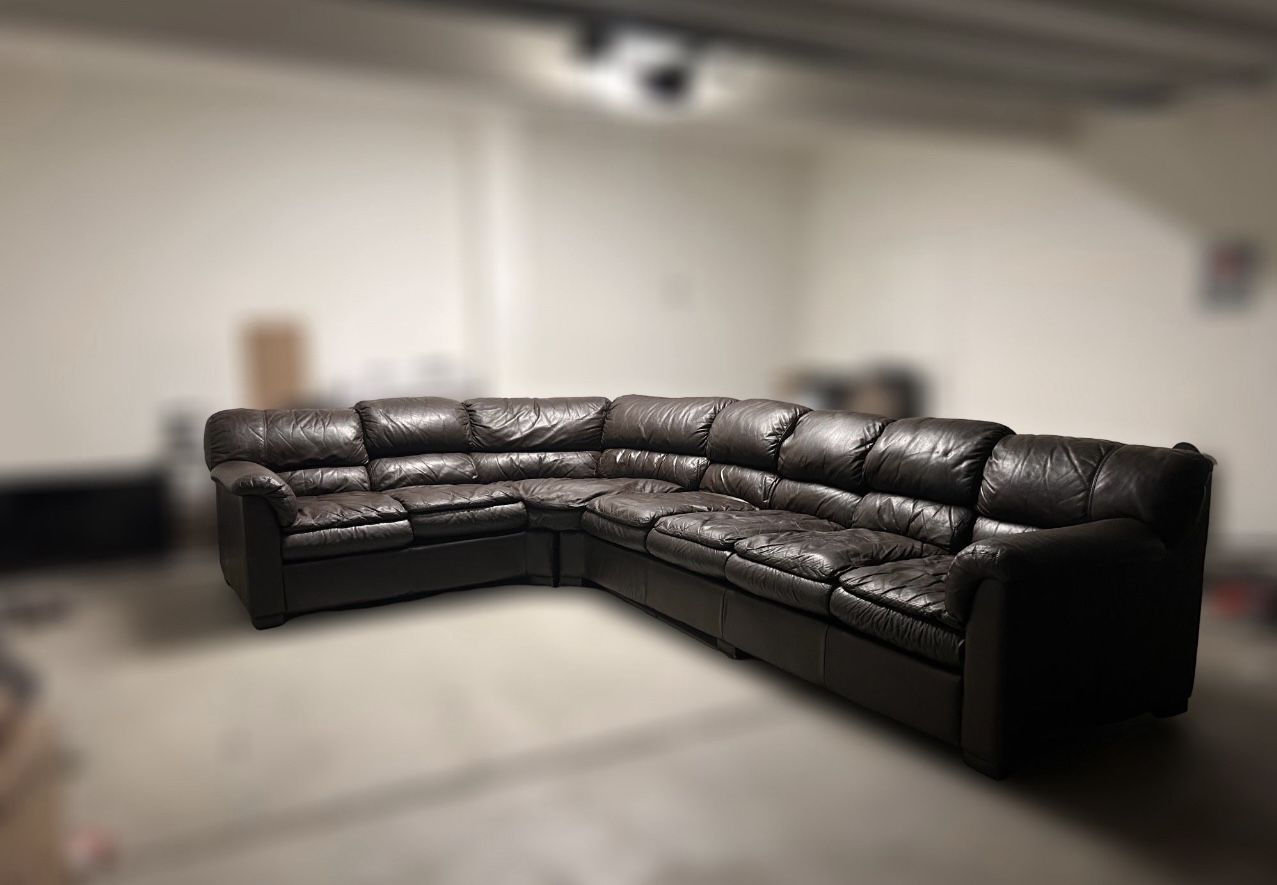 Brown Leather Sofa