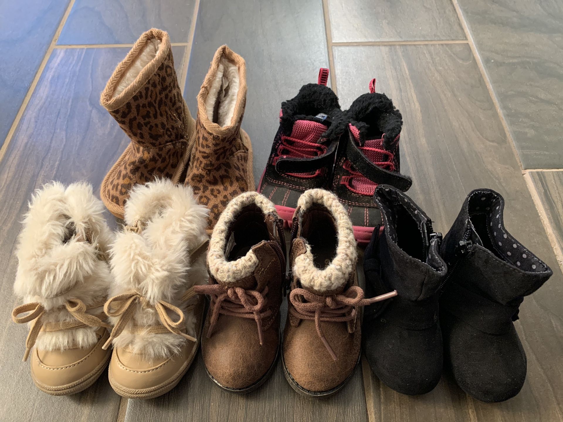 5 Pair of Toddler Girl Boots Size 3. Most Never Worn!