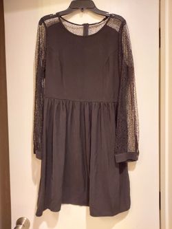 Lace sleeve black dress