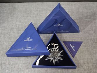 Swarovski 2011 Annual Edition Christmas Ornament Crystal Snowflake Star 1092037 20th Anniversary