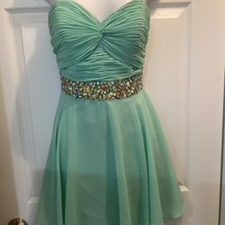 Jovani Mint Embellished Size 6 Dress