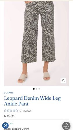 D Jeans Leopard Denim Wide Leg Ankle Pant 14