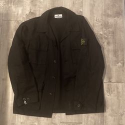 Men’s Stone Island Black Shirt Jacket Size M To L