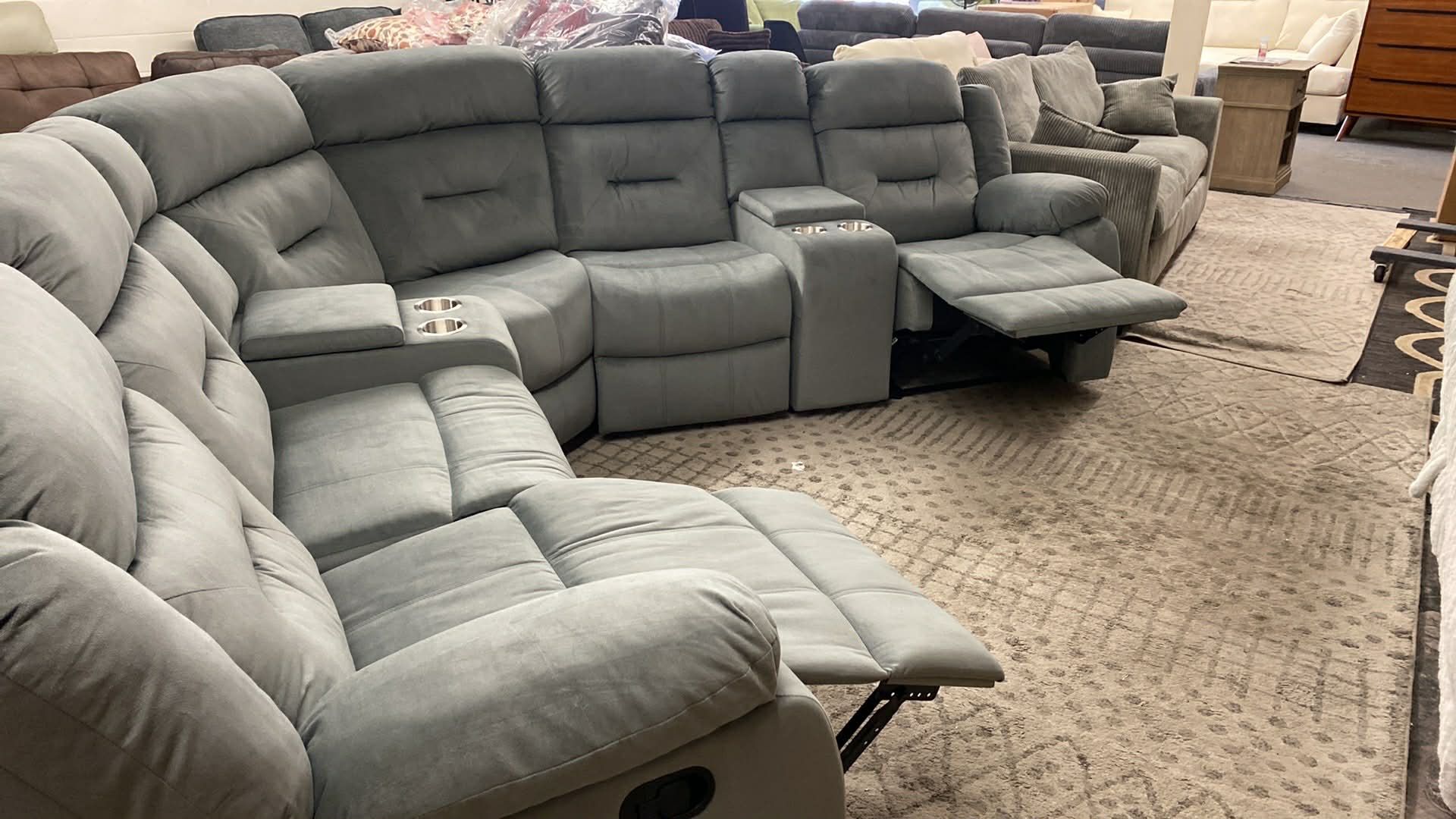 New Fabric Recliner Sectional Couch / Free Delivery 
