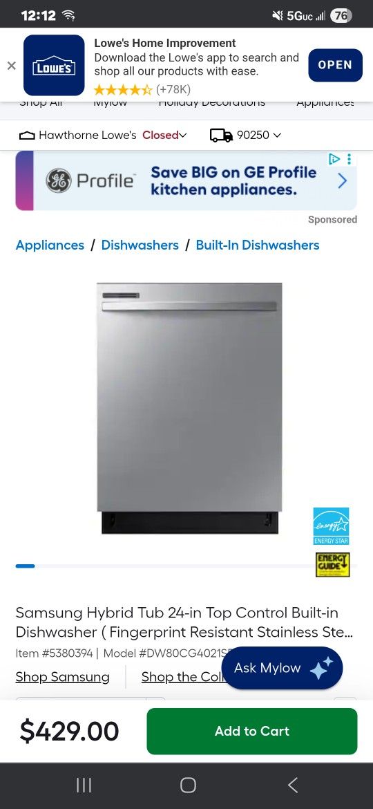 Samsung Dishwasher
