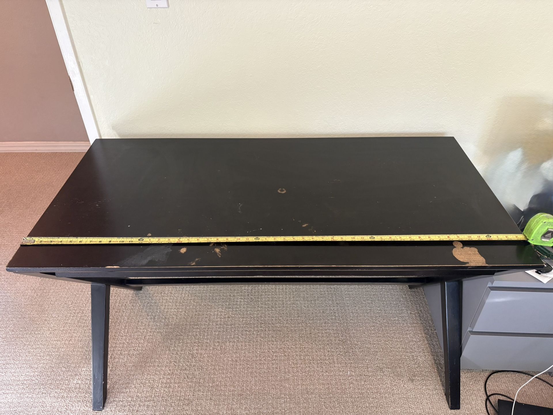 Sturdy Black Desk With Drawer