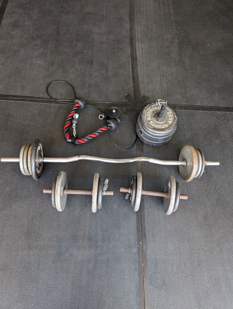 Weights And Cable Attachment Plus Battle Rope