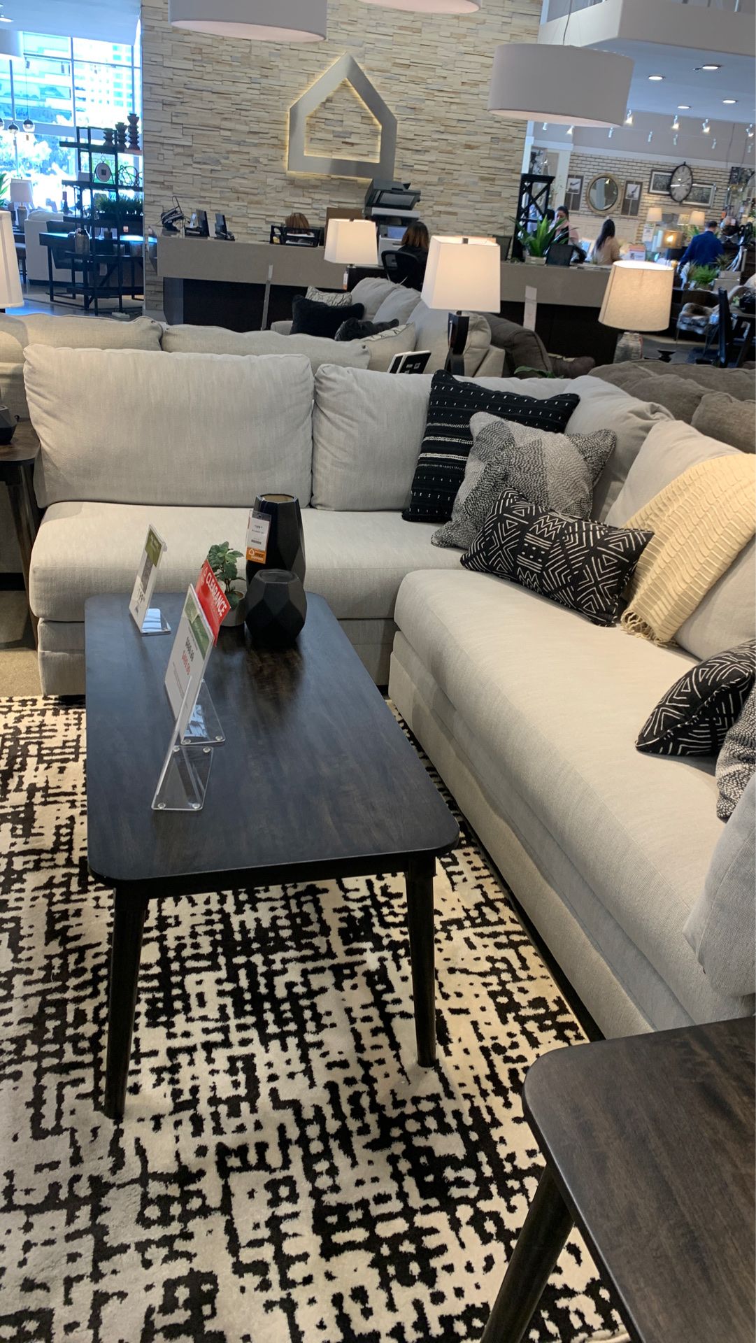 Sectional and ottoman