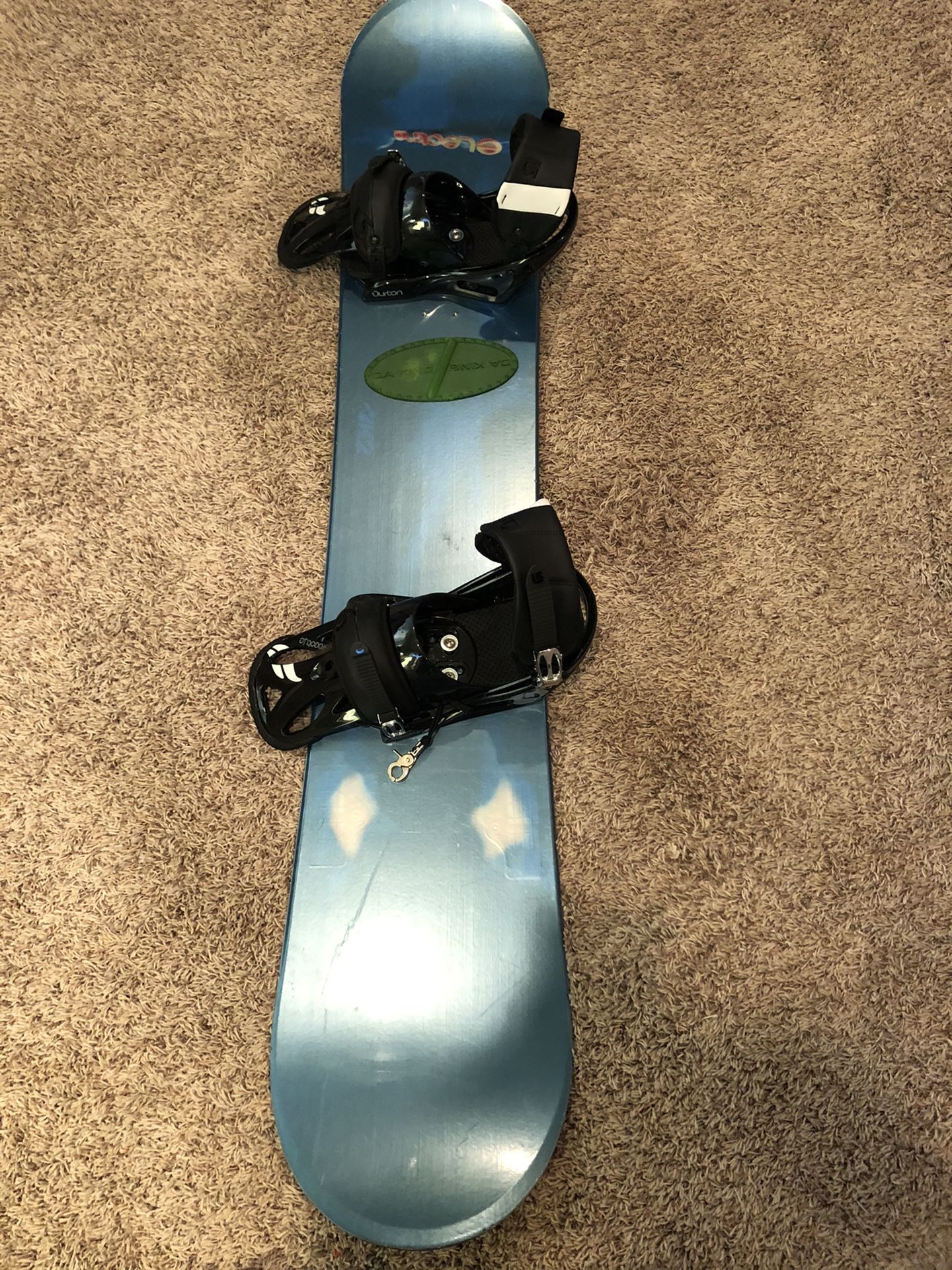 K2 snowboard and Burton bindings