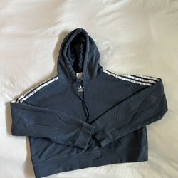 Blue Adidas Crop Top sweater Hoodie Size Xs