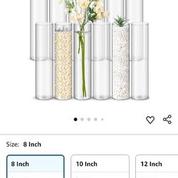 12 Pack Glass Cylinder Vase Party Decoration 