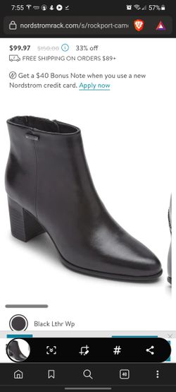 Rockport Camdyn Bootie shoes pumps black leather 6