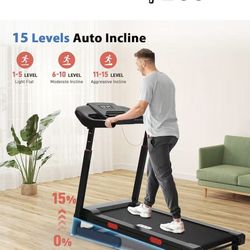 😀 Treadmill with Auto Incline - Adjustable Height Handrail 15% Auto Incline Treadmill with 400 lbs Capacity - Foldable Running Machine 