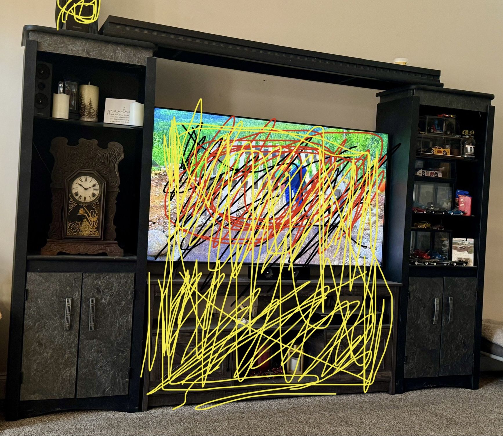 Tv Entertainment Center Black And Grey
