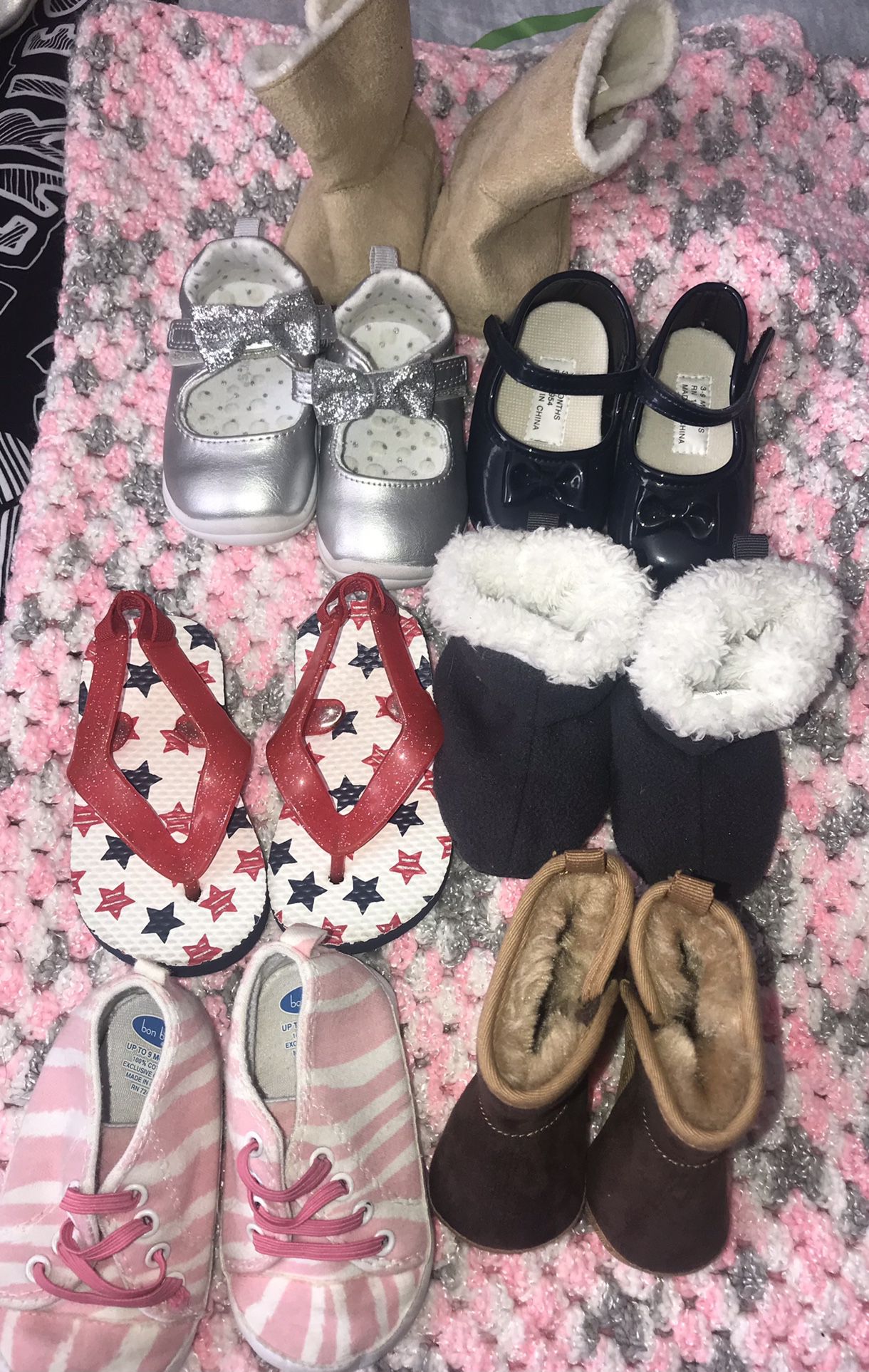 EUC Baby Girl Shoe & Boot Lot