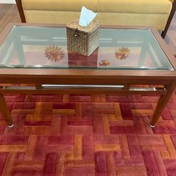 Rectangular Coffee Table With Glass Top