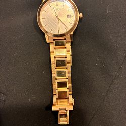 Authentic Burberry BU9003 "The City" Gold-Tone Watch - 38mm