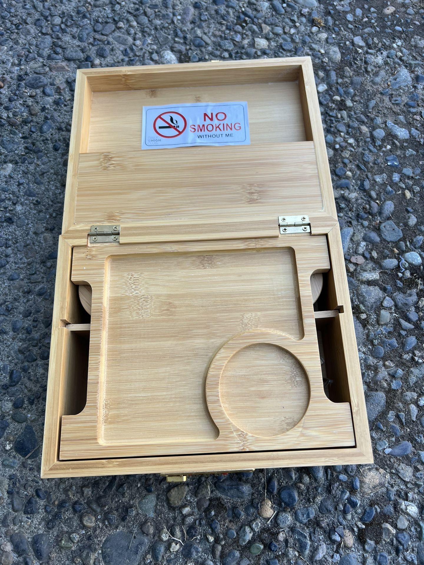 Bamboo Stash Box by DHC, with Combination Lock and Rolling Accessories