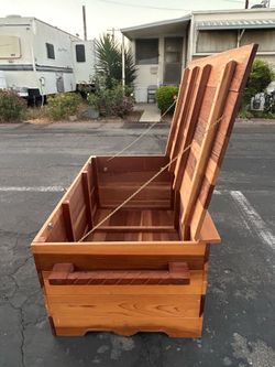 Carpenter Custom Wood Chest with Handles [48.0” L x 30.5” W x 22.5” H]