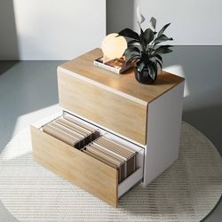 2 Drawer Lateral File Cabinet, 31w*28h Wood Filing Cabinet with Anti-tilt Mechanism, Home Office Storage Filing for Letter, A4 & Legal Size