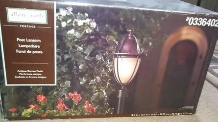 Outdoor post light* Allen & Roth brand (new in box) light only.