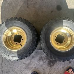 Yamaha Banshee OEM Gold Wheels + Tires