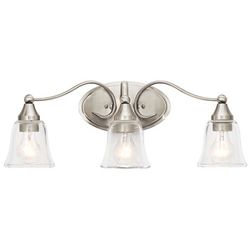 Kichler Hamden 3-Light 23-in Brushed Nickel Bell Vanity Light Bar