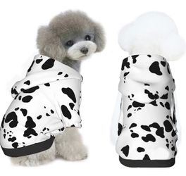 Dog Dalmatian Costume Dalmatian Print Dog Hoodie Pet Clothes Sweaters, Dog Sweater Hoodie Sweatshirts Pullover Cat Jackets Soft Cotton Coat for Large 