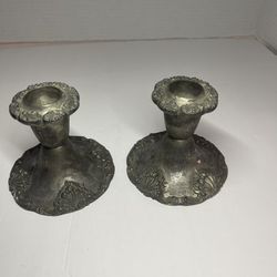 Vintage Godinger Collection Vintage Silverplate Candlestick Holders Pair 3 1/2”