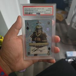 2024 Wild Card 5 Card Draw Spencer Rattler Platinum 1/1 Auto PSA 10 GEM MINT