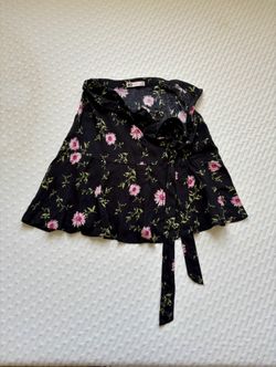 Sonoma Goods For Life Flowy Black Floral Tie Skirt Size S/M