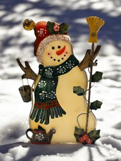 Snowman Stained Glass Votive Holder Multicolor Christmas Decor
