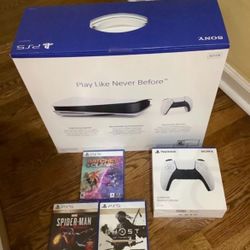 Brand New Disc Version Console + 3 Games + 1 Controller Bundle 