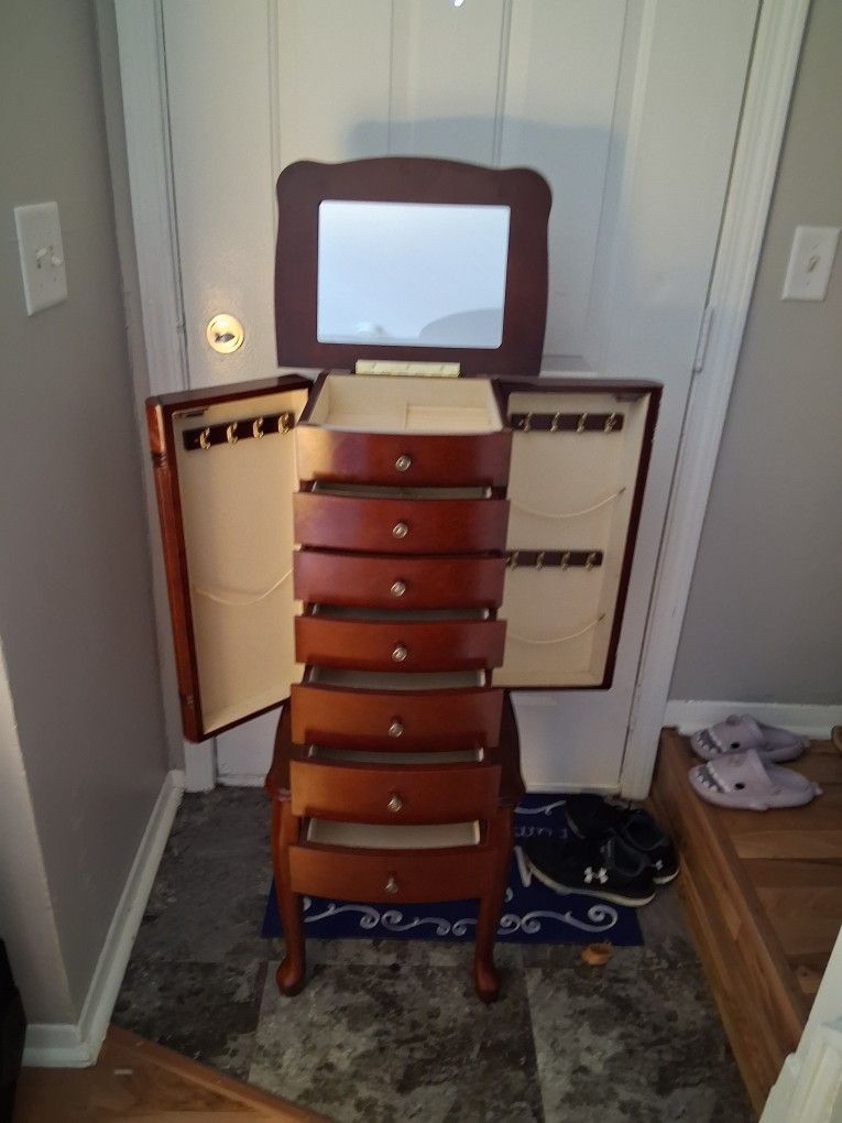 Jewelry Cabinet Wooden Jewelry Armoire With Drawers