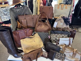Black Leather/canvas Totes, Purses And Bags New And Pre Loved